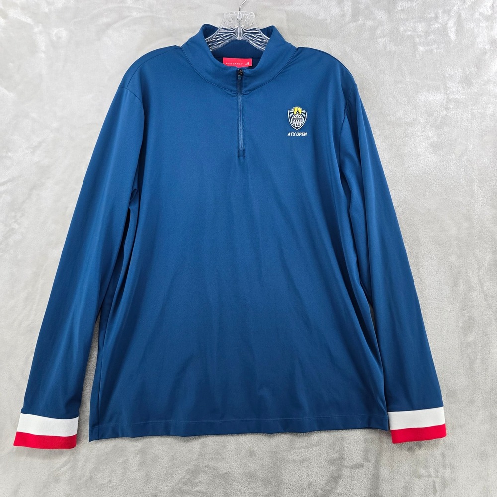 Redvanly Pullover Mens M Blue ATX Open Quarter Zip Performance Long Sleeve